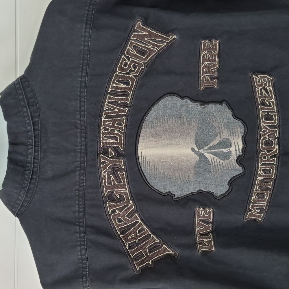 Harley-Davidson Black Long Sleeve Shirt Willie G Embroidered L - Picture 2 of 7